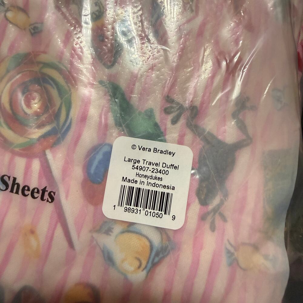 Vera Bradley Harry Potter Honeydukes Duffel Bag Travel Weekend Candy Pink - Picture 13 of 13